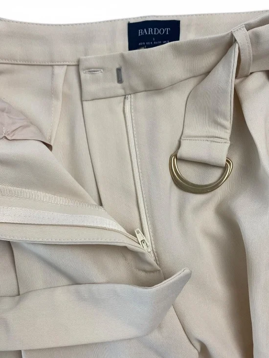 Bardot Rumour Pin Tuck Wide Leg Pleated Pants Trousers in Beige Size S (US 4) - Picture 6 of 9